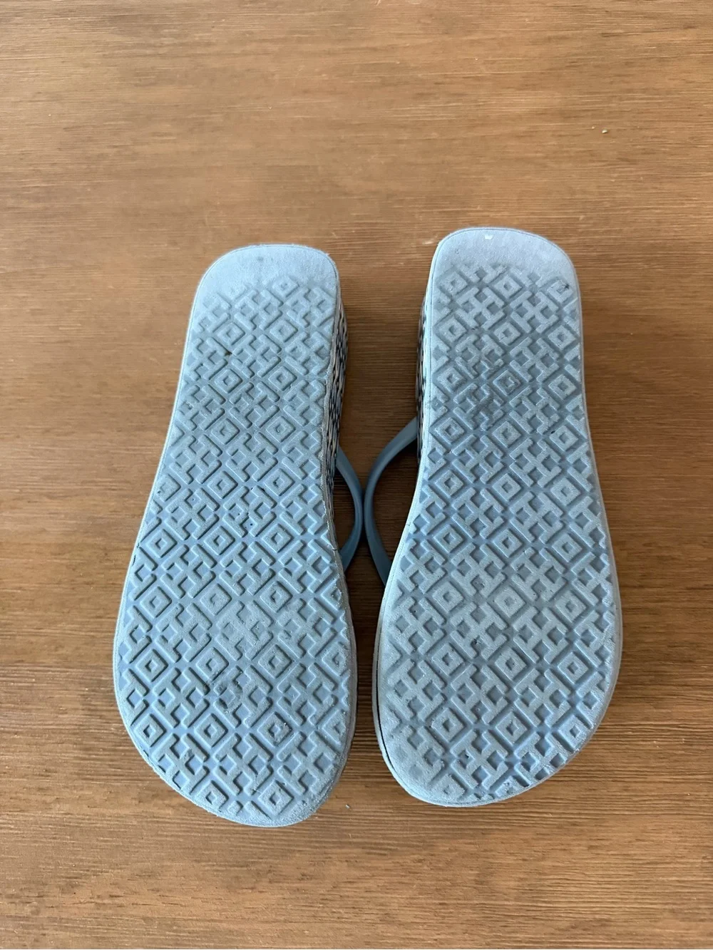 Tory Burch Light Blue Strappy Logo Flip Flops